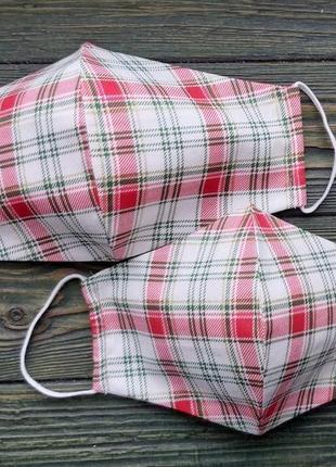 Маски для лица двухслойные на праздники набор взрослая+детская