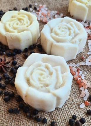«гималаи» натуральное мыло, с нуля. роза, цветок. ручная работа. соляное. анис и гималайская соль.2 фото