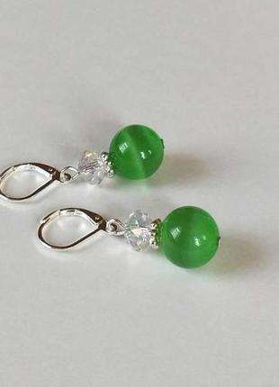 Серьги (2833) кошачий глаз