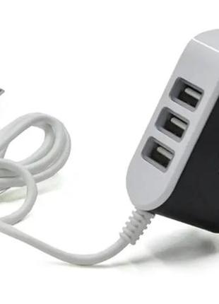 Зарядний пристрій 220в дротовий micro-usb usbx3 original led travel charger2 фото