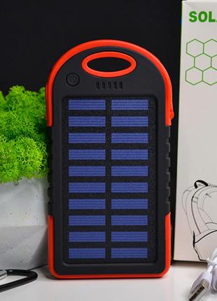Power bank 18 000 mah charger | туристический повербанк с солнечной панелью, фонарем и карабином
