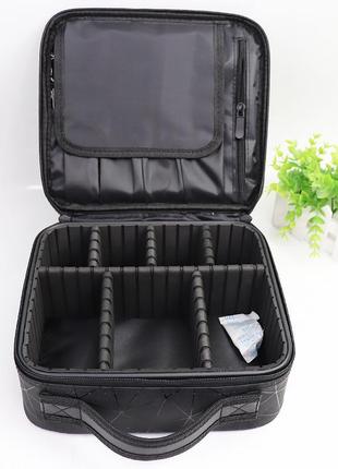 Органайзер косметичка mirrand zy-0122 black 26*24*10 для хранения косметики компактный бьюти бокс на молнии4 фото