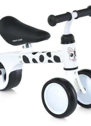 Беговел детский profi kids 6д, 4 цв eva, стальн.рама, бело-черный бульдог