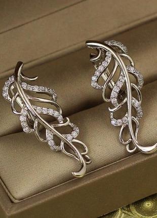 Серьги xuping jewelry феникс 3.3 см серебристые