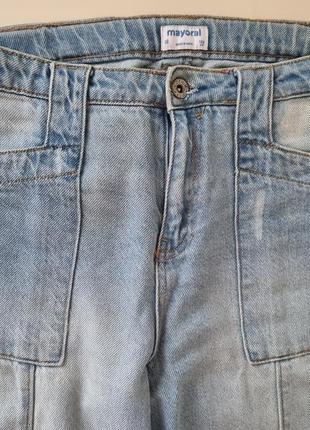М мягкие летние джинсы испанского бренда mayoral, 162 рост, возраст 14-16 лет4 фото