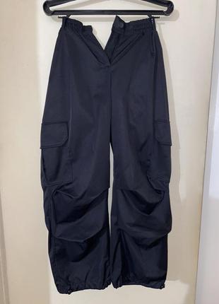 Черные брюки-карго!! на затяжках от бренда “ stimma”1 фото