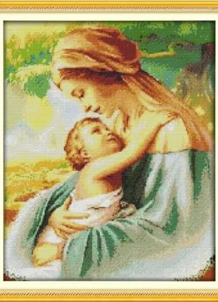 Набор для вышивания по нанесённой на канву схеме "madonna and child 11". aida 14ct printed 37*45 см
