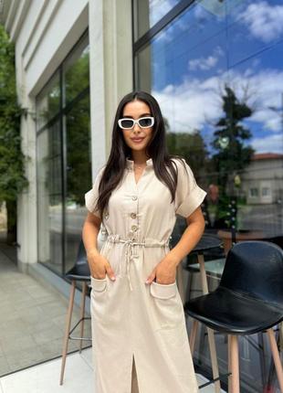 Льняное платье миди2 фото