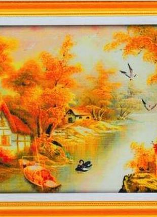Набір для вишивання "with mountain and river". aida 14ct, 129*72 см без нанесення на канву схеми