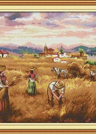 Набор для вышивания по нанесённой на канву схеме"autumn harvest". aida 14ct printed, 52*39 см