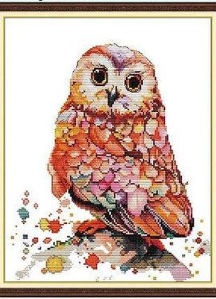 Набір для вишивання за нанесеною на канву схемою "fox with lamp". aida 14ct printed 34*38 см