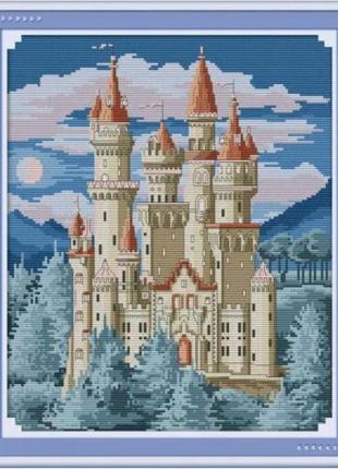 Набор для вышивания по нанесённой на канву схеме "castle 7" . aida 14ct printed, 32*38 см