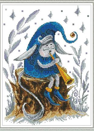 Набір для вишивання за нанесеною на канву схемою "trumpeting sprites".aida 14ct printed, 27*34 см