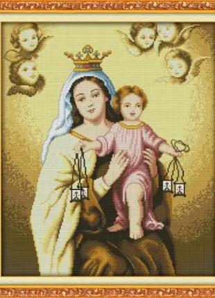 Набор для вышивания по нанесённой на канву схеме "holy mother and holy son (1)". aida 14ct printed 42*48 см