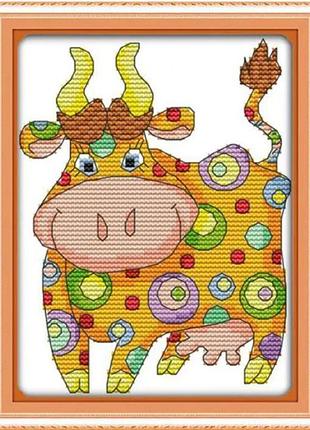 Набір для вишивання за нанесеною на канву схемою "colorful animal 3".aida 14ct printed, 18*19 см
