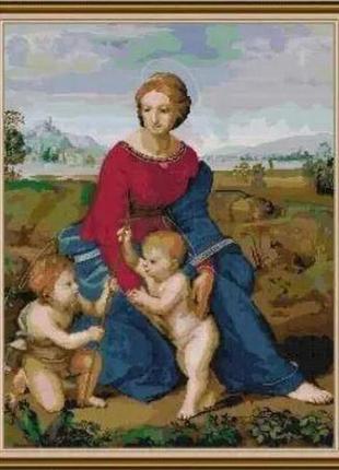 Набор для вышивания по нанесённой на канву схеме "raphael-madonna on the grass(s)". aida 14ct printed 51*63 см
