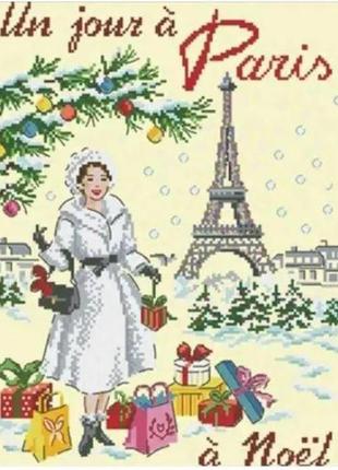 Набір для вишивання "paris (4)". beige aida 14ct, 35*40 см. без нанесення на канву схеми.