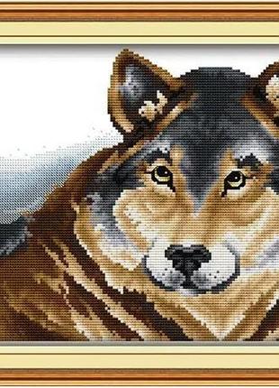 Набор для вышивания по нанесённой на канву схеме "german shepherd dog". aida 14ct printed, 38*28 см