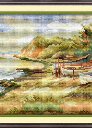Набір для вишивання за нанесеною на канву схемою "seaside" .aida 14ct printed, 36*27 см