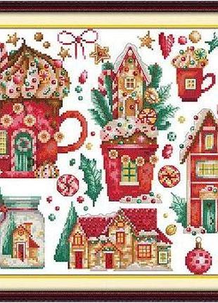 Набір для вишивання за нанесеною на канву схемою "celebrate christmas". aida 14ct printed, 43*32 см
