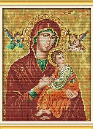 Набір для вишивання за нанесеною на канву схемою "madonna-and-child (14)". aida 14ct printed 35*43 см