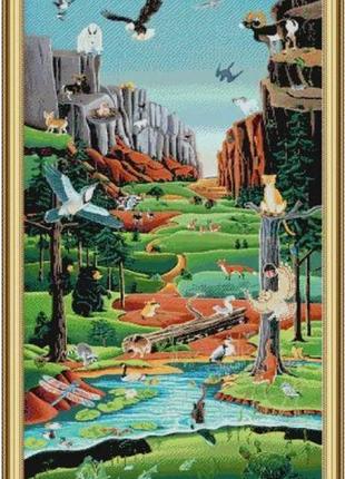 Набор для вышивания по нанесённой на канву схеме "the promised land". aida 14ct printed 51*102 см
