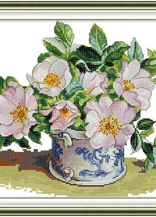 Набор для вышивания по нанесённой схеме "celadon vase". aida 14ct printed 40*30 см