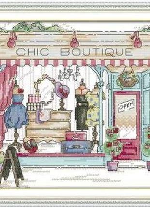 Набор для вышивания по нанесённой на канву схеме "chic boutique ". aida 14ct printed 31*26 см