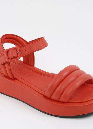Босоніжки жіночі шкіряні 338584 р.38 (24) fashion червоний
