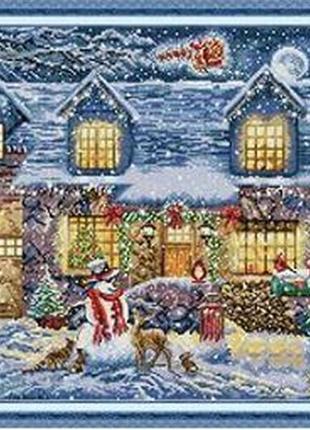 Набір для вишивання за нанесеною на канву схемою "cottage glow". aida 14ct printed, 62*42 см