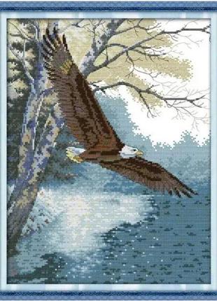 Набір для вишивання за нанесеною на канву схемою "the eagle wings 3". aida 14ct printed 32*40 см