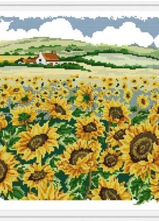 Набір для вишивання за нанесеною на канву схемою "the sunflower". aida 14ct printed , 51*38 см
