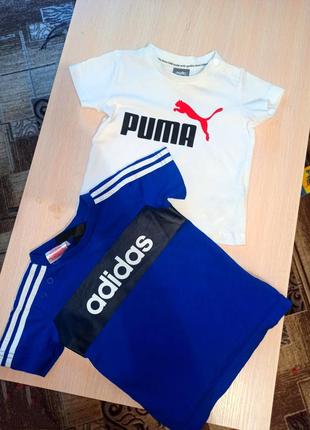 Футболка на хлопчика бренд puma adidas пума адідас