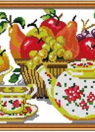 Набор для вышивания по нанесённой на канву схеме "fruits 6". aida 14ct printed, 51*28 см