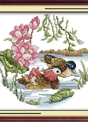 Набор для вышивания по нанесённой на канву схеме "together forever 2 ". aida 14ct printed, 26*25 см