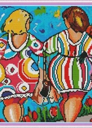 Набір для вишивання за нанесеною на канву схемою "fat buttocks". aida 14ct printed, 39*33 см