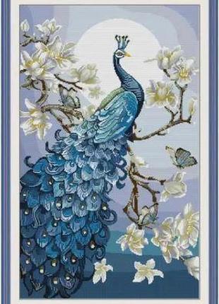 Набір для вишивання за нанесеною на канву схемою "peacock". aida 14ct printed 47*72 см
