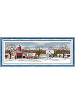 Набір для вишивання за нанесеною на канву схемою "northern scenery".aida 14ct printed , 70*29 см
