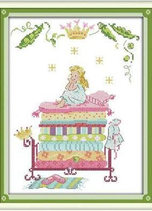 Набір для вишивання за нанесеною на канву схемою "princess dream". aida 14ct printed 22*30 см