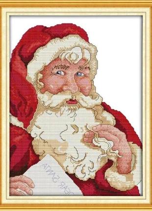 Набор для вышивания крестиком по нанесённой на канву схеме "santa claus 5". aida 14ct printed, 31*41 см