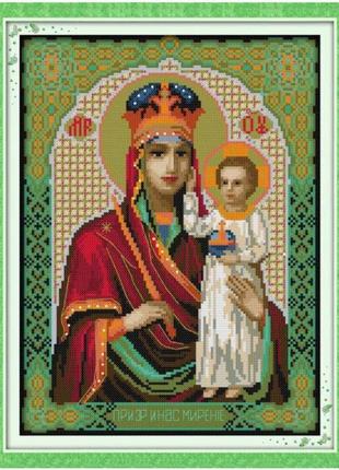 Набір для вишивання за нанесеною на канву схемою "madonna and child (15)". aida 14ct printed 29*36 см