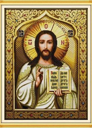 Набір для вишивання за нанесеною на канву схемою "jesus chanting (2)". aida 14ct printed 52*66 см
