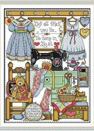 Набор для вышивания по нанесённой на канву схеме "needlework needlepoint". aida 14ct printed 40*50 см