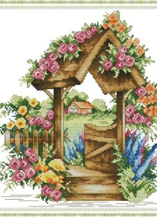 Набір для вишивання за нанесеною на канву схемою "gate of wonderland" .aida 14ct printed, 29*33 см