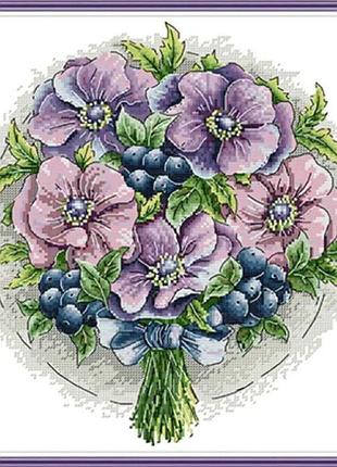 Набір для вишивання за нанесеною на канву схемою "bouquet-berries". aida 14ct printed, 35*36 см
