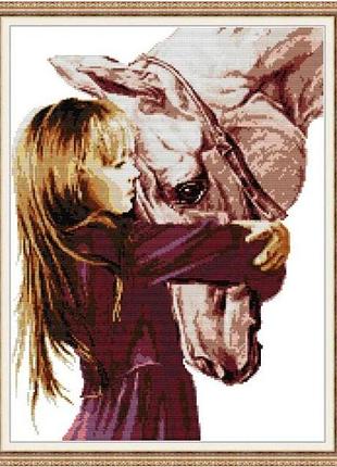 Набір для вишивання за нанесеною на канву схемою "say goodbye".aida 14ct printed, 36*46 см