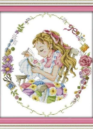 Набір для вишивання за нанесеною на канву схемою "i love cross-stitch (1)". aida 14ct printed, 38*43 см