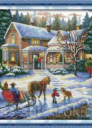 Набір для вишивання за нанесеною на канву схемою "return from christmas". aida 14ct printed 54*43 см
