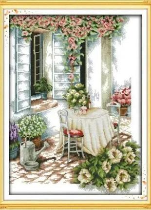 Набор для вышивания по нанесённой на канву схеме "summer aftenoon 2". aida 14ct printed 41*53 см