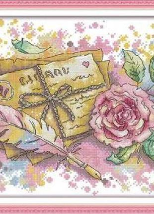 Набор для вышивания по нанесённой на канву схеме "home letters". aida 14ct printed 36*28 см
